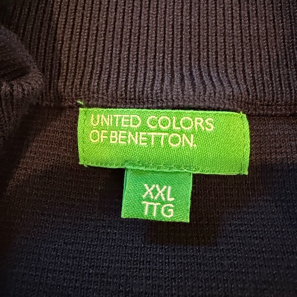 United Colors of Benetton Full Zip Jacket Blue Sweater Cardigan Men’s XXL - Picture 13 of 14